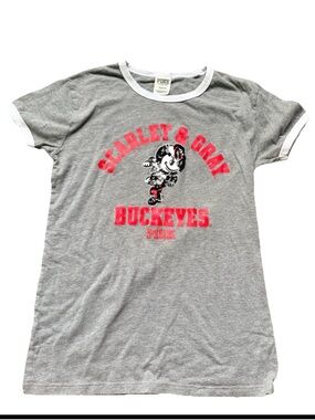 Y2K Victoria’s Secret Pink Ohio State Bling t-shirt sequin Brutus sz XS